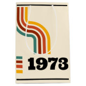 1973レトロヴィンテージポスター誕生日または懇親会 ミディアムペーパーバッグ (正面)