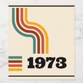 1973レトロヴィンテージポスター誕生日または懇親会 ワインラベル (シングルラベル)