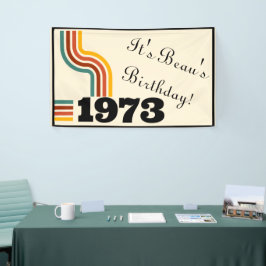 1973レトロヴィンテージポスター誕生日または懇親会 横断幕