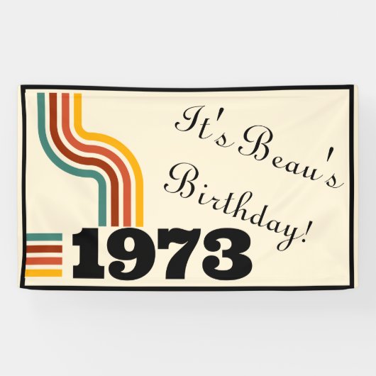1973レトロヴィンテージポスター誕生日または懇親会 横断幕 (横)