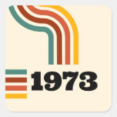 1973レトロヴィンテージポスター50誕生日 スクエアシール (正面)