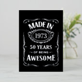 1973年に製作された素晴らしい50年 2023年誕生日おめでとう 箔招待状 (立ち正面)