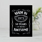 1973年に製作された素晴らしい50年 2023年誕生日 箔招待状 (立ち正面)