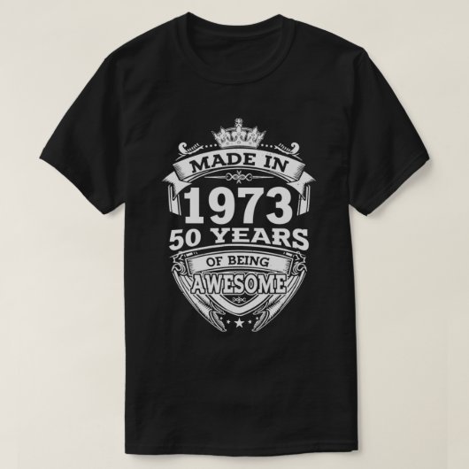 1973年に50番目の生素晴らし児として作られる Tシャツ (デザイン正面)