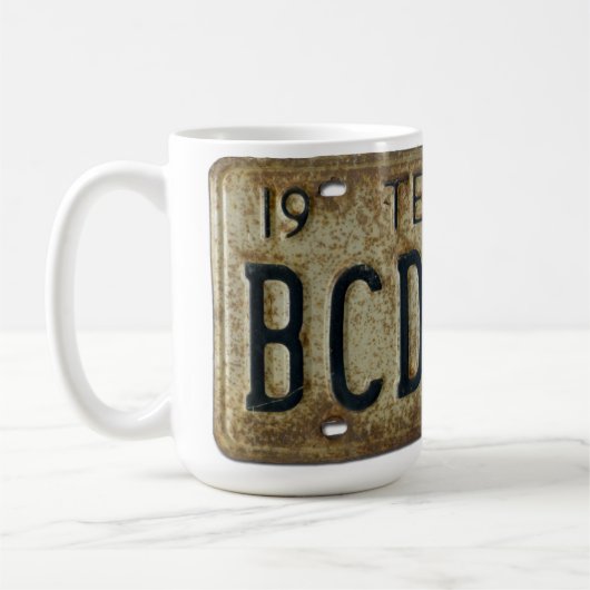 1973年のテキサス州のナンバープレートのマグ コーヒーマグカップ (左)