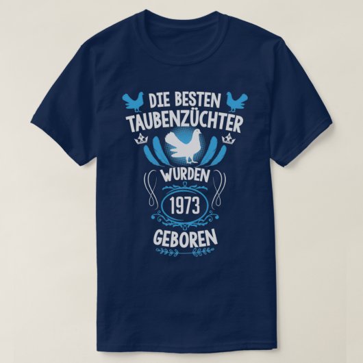 1973年のハト生まれン48歳の誕生日 Tシャツ (デザイン正面)