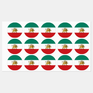 1973年イランの旧ペルシャ国旗の丸め ラベル