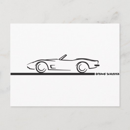 1973年コルベットコンバーチブルBLK ポストカード (正面)