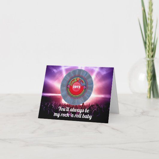 1973年パーソナライズされたのレトロヴィンテージ誕生日50 サンキューカード (正面)