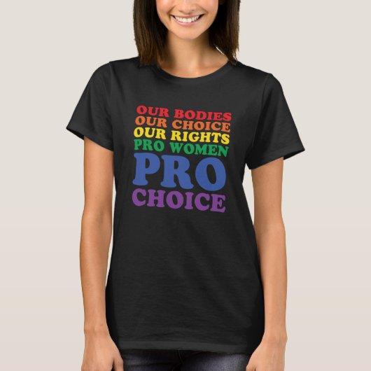 1973年ローを支持する 女性の権利を支持する 女性のための Tシャツ (正面)