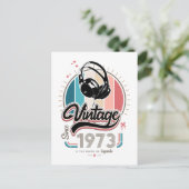 1973年以来のヴィンテージヘッドホン ポストカード (スタンド正面)