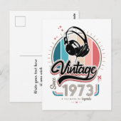 1973年以来のヴィンテージヘッドホン ポストカード (正面/裏面)