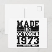 1973年生まれの誕生日10月ヴィンテージセイリング ポストカード (正面/裏面)