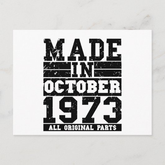 1973年生まれの誕生日10月ヴィンテージセイリング ポストカード (正面)