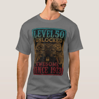1973年生まれの50歳の誕生日おめでとう Level 50 解禁 最高 Tシャツ