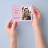 1973年生まれの50歳誕生日招待状 名前 写真付き チラシ (手)