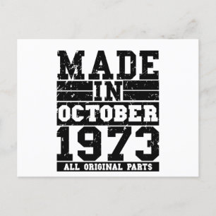 1973年生まれ 誕生日10月 ヴィンテージ セリフ ポストカード