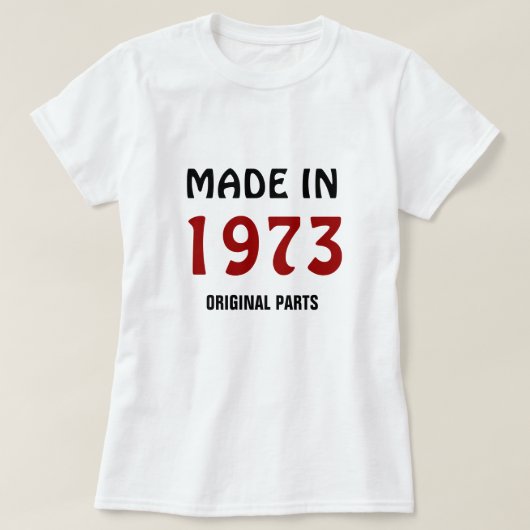 1973年製、純正パーツ、1973年製造 Tシャツ (デザイン正面)