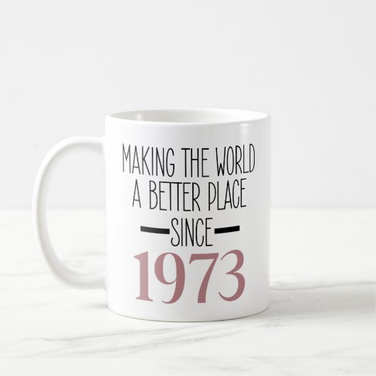 1973年誕生日コーヒー、女性用50誕生日 コーヒーマグカップ (左)