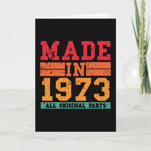 1973年誕生日ヴィンテージことわざ カード (正面)