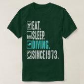1973年食べのギフト以来ダイバースリープダイビングの繰り返し Tシャツ (デザイン正面)