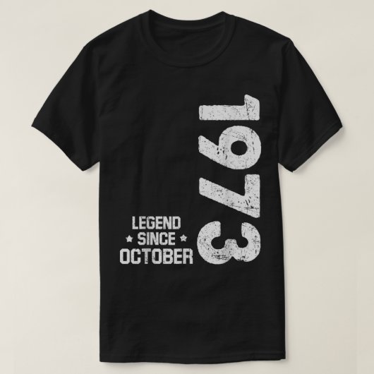 1973年10月49日以来49歳の贈り物の伝説 Tシャツ (デザイン正面)