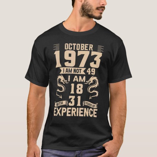 1973年10月I Am 49 I Am 18 With 31年 Tシャツ (正面)