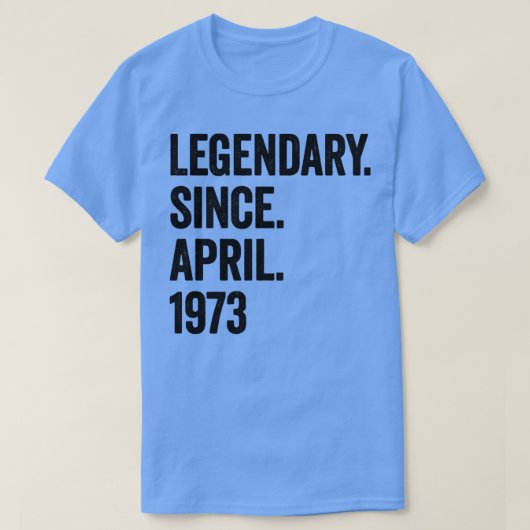1973年4月50誕生日以来50年 Tシャツ (デザイン正面)