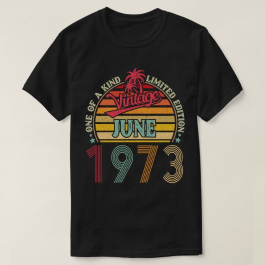 1973年6月のヴィンテージ限定版の一つ Tシャツ (デザイン正面)