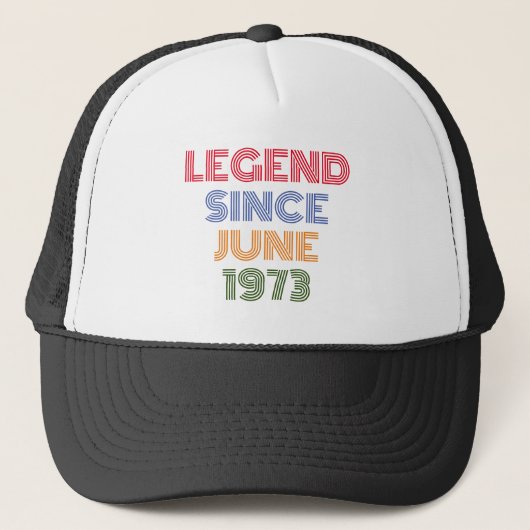 1973年6月生まれの伝説のトレンディバースデー キャップ (正面)
