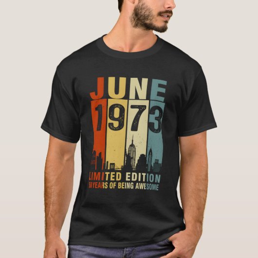 1973年6月50歳素晴らし Tシャツ (正面)