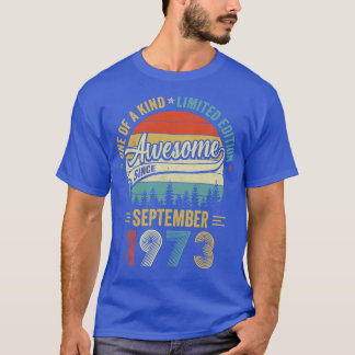 1973年9月ヴィンテージ50歳レトロ50th Bir Tシャツ