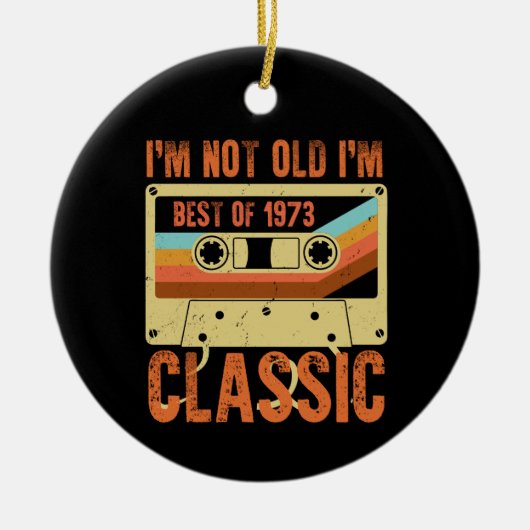 1973最高の 50歳のギフト男性BDay 50誕生 セラミックオーナメント (正面)