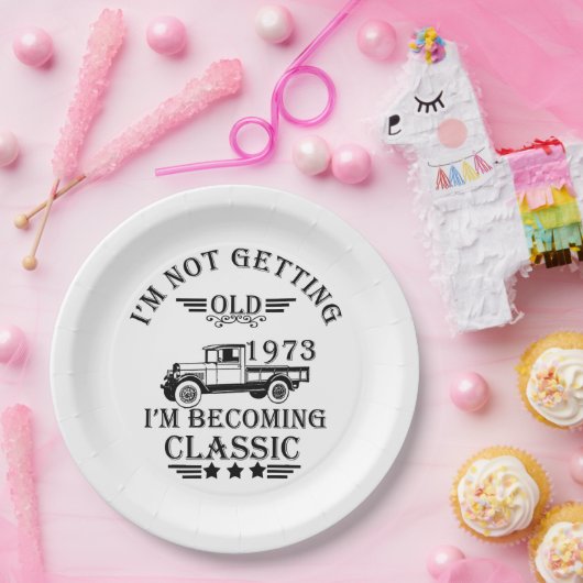 1973生まれ年のヴィンテージ生誕生月贈り物 ペーパープレート (パーティー)