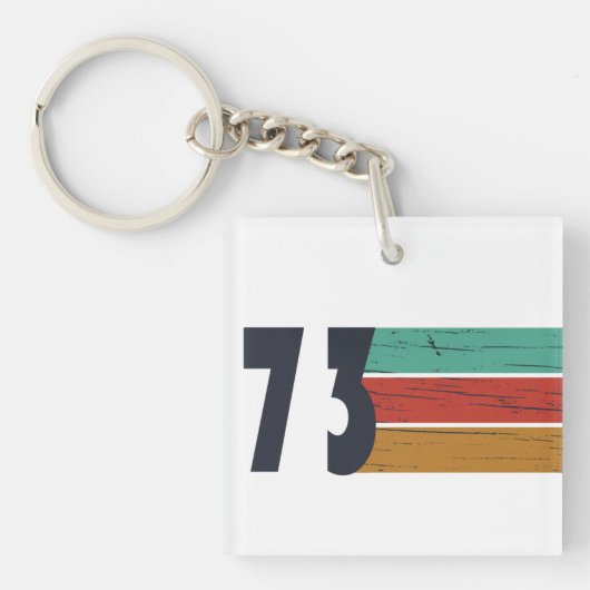 1973生まれ年のヴィンテージ誕生日ギフト キーホルダー (正面)