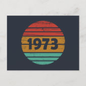 1973生まれ年のヴィンテージ誕生日ギフト シーズンポストカード (正面)