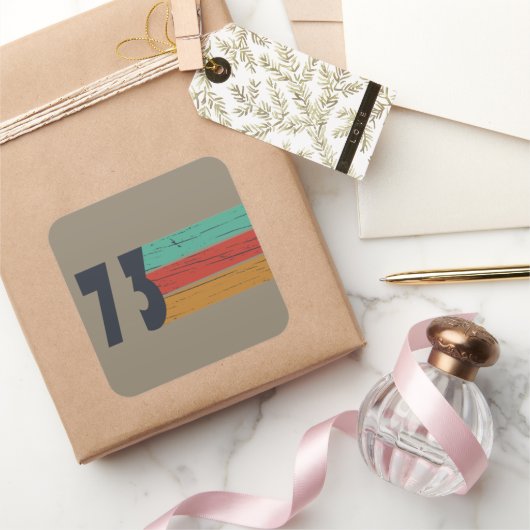 1973生まれ年のヴィンテージ誕生日ギフト スクエアシール (ギフト)