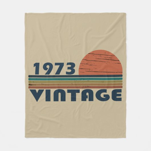 1973生まれ年のヴィンテージ誕生日ギフト フリースブランケット (正面)