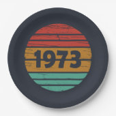1973生まれ年のヴィンテージ誕生日ギフト ペーパープレート (正面)