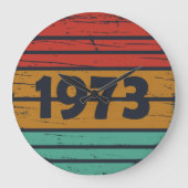 1973生まれ年のヴィンテージ誕生日ギフト ラージ壁時計 (正面)