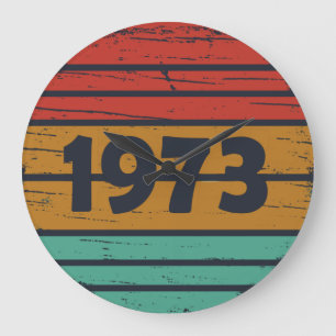 1973生まれ年のヴィンテージ誕生日ギフト ラージ壁時計