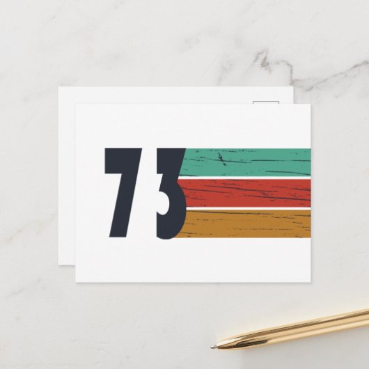 1973生まれ年のヴィンテージ シーズンポストカード (正面/裏面インサイチュ)