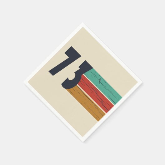 1973生まれ年のヴィンテージ スタンダードカクテルナプキン (角)