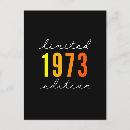 1973生まれ年の誕生日の贈り物 ポストカード (正面)