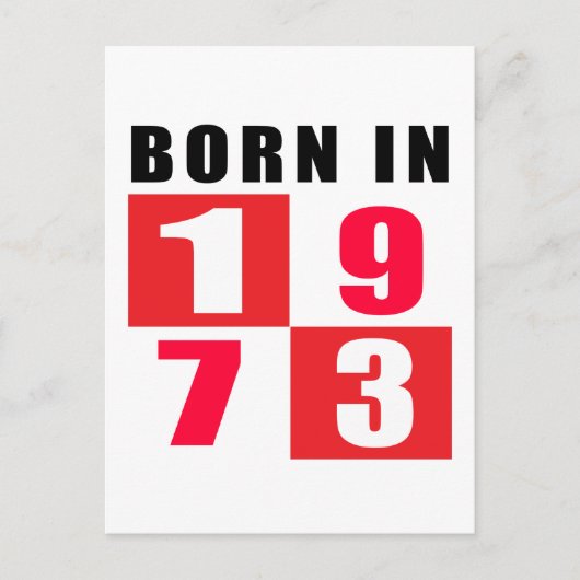 1973生まれ年の誕生日デザイン ポストカード (正面)
