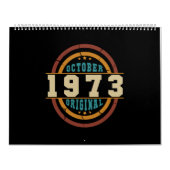 1973生まれ年10月オリジナルレトロ カレンダー (カバー)
