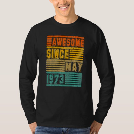1973素晴らし年5月ヴィンテージ49人目の男女 Tシャツ (正面)