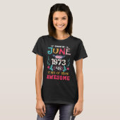 1973素晴らし年6月ヴィンテージ48誕生日 Tシャツ (正面フル)