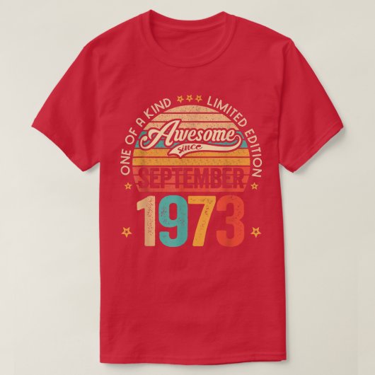 1973素晴らし年9月以来49歳49th Bir Tシャツ (デザイン正面)