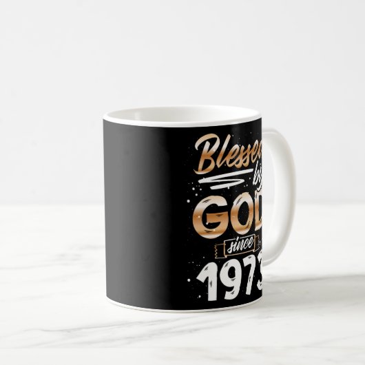 1973賛美年から神に誕生日の贈り物を贈る男性へ コーヒーマグカップ (正面右)